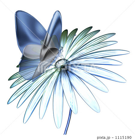 花と蝶のイラスト素材