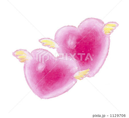 ピンクのハートに羽根が生えて 1129706