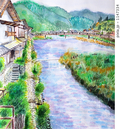 田舎の景色のイラスト素材