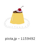プリンのイラスト素材。ガーリーなスイーツのイラスト。 1159492