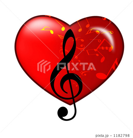 ハートとトーン記号 1182798