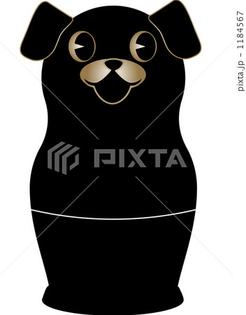 犬マトリョーシカのイラスト素材