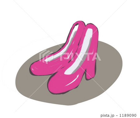 ピンクのハイヒールのイラスト。シンプルでガーリーな素材。 1189090