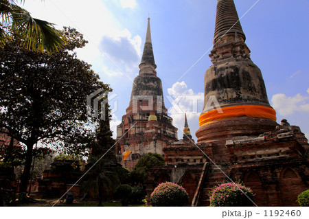 タイ王国アユタヤ：ワット・ヤイ・チャイモンコンの仏塔 1192460