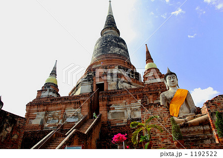 タイ王国アユタヤ：ワット・ヤイ・チャイモンコン正面 1192522