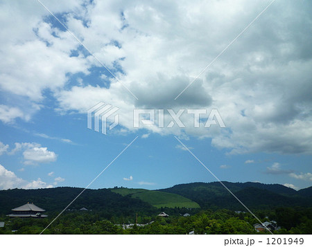奈良県庁展望台より若草山を望む 1201949
