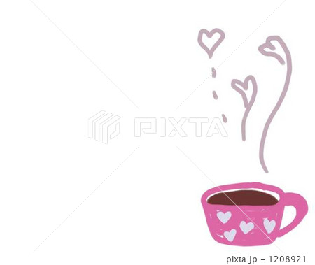 ピンクのカップのフレーム素材。シンプルでガーリーなイラスト。 1208921