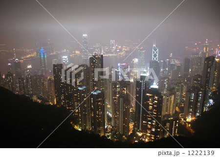 中国 香港 ビクトリアピークから望む夜景 1222139