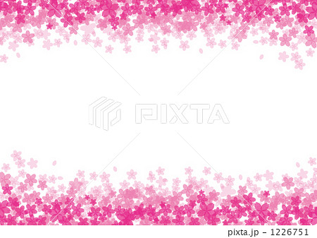 桜 イラスト上下枠 濃い色 ピンクのイラスト素材 桜 イラスト上下枠 濃い色 ピンクのイラスト素材