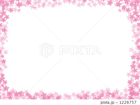 桜 イラスト角枠 ピンクのイラスト素材