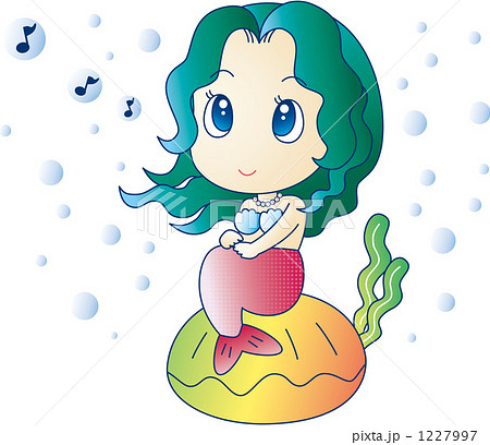 貝殻人魚姫のイラスト素材