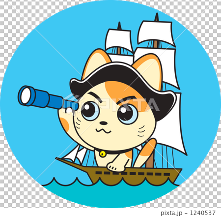 コロンブス猫カラーのイラスト素材