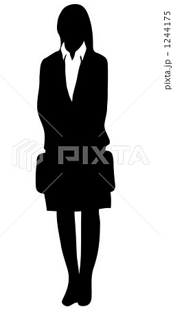 若いスーツの女性シルエットのイラスト素材 1244175 Pixta