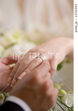 誓いを立て、結婚指輪の交換 1250363