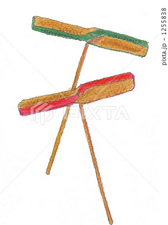 おもちゃ 竹とんぼのイラスト素材