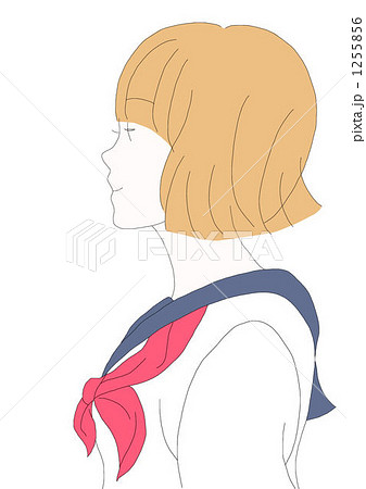 女子学生の横顔のイラスト素材 1255856 Pixta