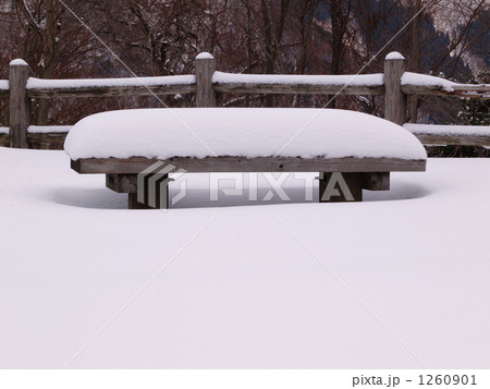 ベンチに積雪 1260901