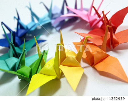 カラフル折り鶴 1262939
