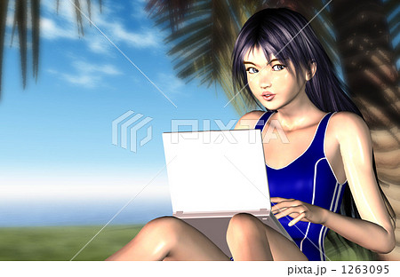 水着とパソコン01 1263095