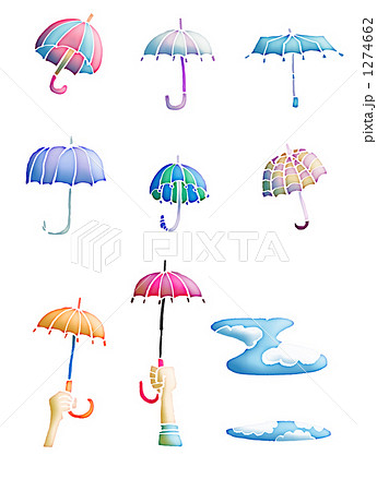 雨傘のイラストセットのイラスト素材