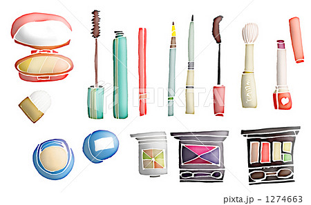 メイク道具 化粧道具 美容イメージのイラスト素材 1274663 Pixta
