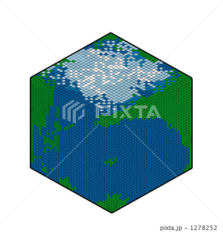 四角形の地球のイラスト素材