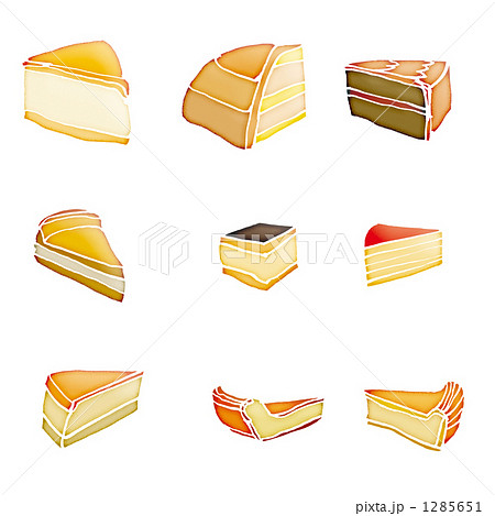 チーズケーキのセットのイラスト素材