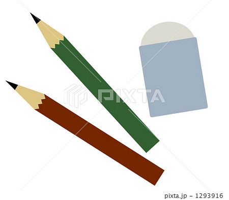 鉛筆と消しゴムのイラスト素材
