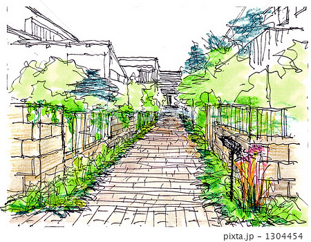 住宅地のフットパス 1304454