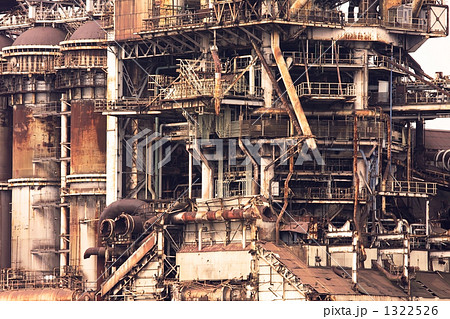 製鉄所の第５溶鉱炉 Jfeスチール東日本製鉄所 千葉県 の写真素材