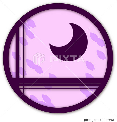 紫の月の窓のイラスト素材