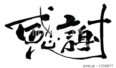 筆文字 感謝 横書き Nのイラスト素材