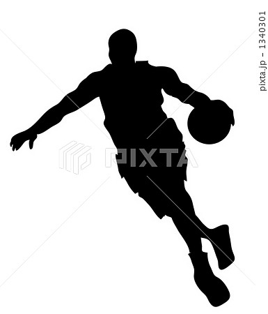 バスケ バスケットボール シルエットのイラスト素材 1340301 Pixta