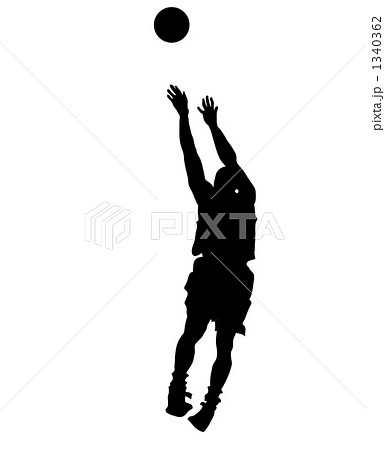 バスケ バスケットボール シルエットのイラスト素材 1340362 Pixta