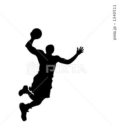 バスケ バスケットボール シルエットのイラスト素材 1340511 Pixta