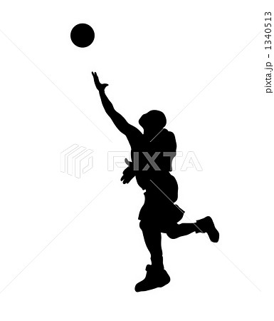 バスケ バスケットボール シルエットのイラスト素材 1340513 Pixta