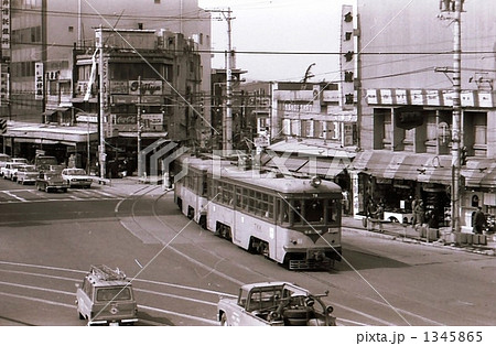 昭和43年 三軒茶屋と玉電 東急玉川線 世田谷線 東京都の写真素材 