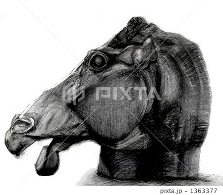 デッサン 馬の彫刻 のイラスト素材