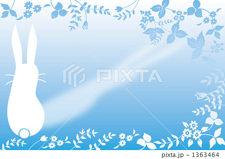うさぎ 花模様 01のイラスト素材
