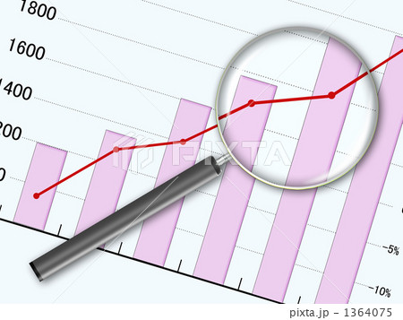 売上表とルーペ 1364075