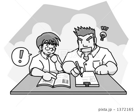 調べる学生さん(グレイスケール) 調べる学生さん(グレイスケール) 1372165