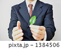 環境問題に取り組むイメージ（スーツで片手添える） 1384506