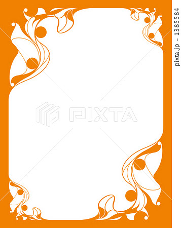 飾り枠 オレンジ のイラスト素材