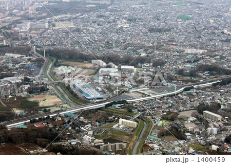 高速道路料金所を空撮 高速道路料金所を空撮 1400459