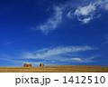 牧草ロ－ルと青空 1412510
