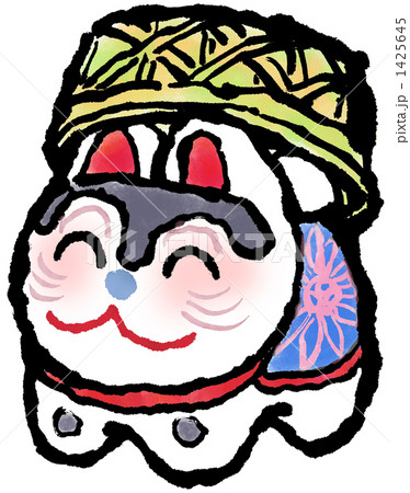 笊がぶり犬のイラスト素材