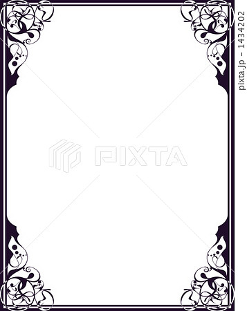 飾り枠7 紫 のイラスト素材
