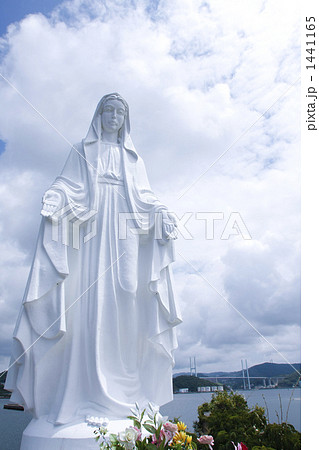 神の島教会のマリア像の写真素材