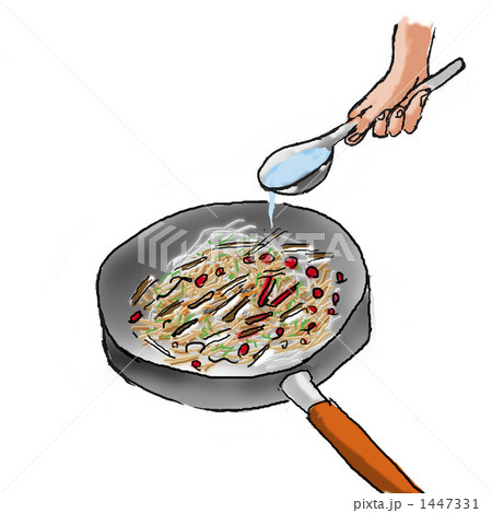 春巻を作る-2  材料を炒めたら片栗粉でまとめる 1447331