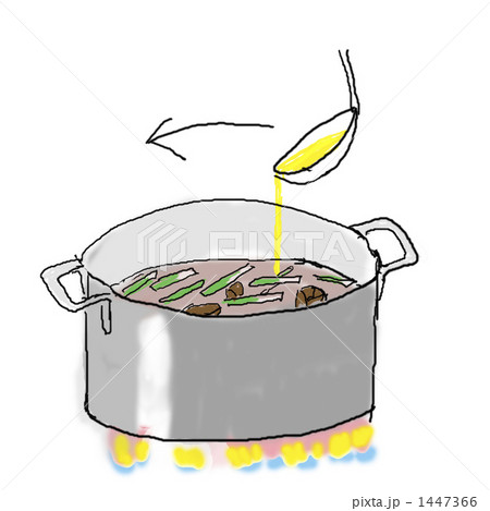クッパを作る でき上がったら卵をまわしかける クッパを作る でき上がったら卵をまわしかける 1447366